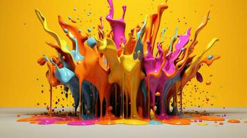 astratto arte con colorato spruzzo 3d foto