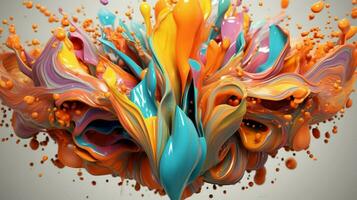 astratto arte con colorato spruzzo 3d foto