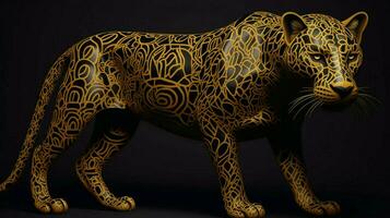 nero ghepardo tigre nel d'oro modello foto