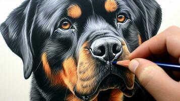 colorazione cane testa rottweiler foto