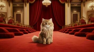 rosso tappeto per famoso gatto foto