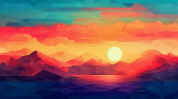 vivace colore tavolozza con gradienti su tramonto o foto