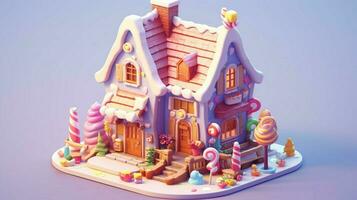 un' fantasia caramella Casa con dolci e cioccolato dolce foto
