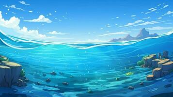 cartone animato stile oceano sfondo per Prodotto mostra foto