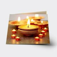 Diwali carte con bianca sfondo alto qualità foto