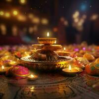 Diwali celebrazione alto qualità 4k ultra HD hdr foto