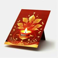 Diwali carte con bianca sfondo alto qualità foto