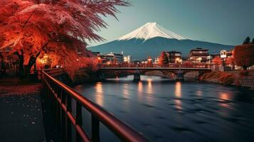 sfondi di montare fuji nel il stile di grintoso foto