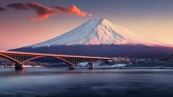 sfondi di montare fuji nel il stile di grintoso foto