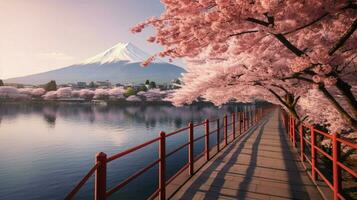 sfondi di montare fuji nel il stile di grintoso foto