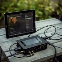 un' portatile medio per condivisione melodie prima digitale streami foto