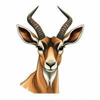 antilope 2d cartone animato vettore illustrazione su bianca backgroun foto