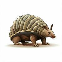 armadillo 2d cartone animato vettore illustrazione su bianca backgrou foto