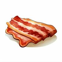 Bacon 2d vettore illustrazione cartone animato nel bianca sfondo h foto