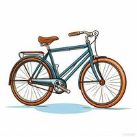 bicicletta 2d cartone animato vettore illustrazione su bianca sfondo foto