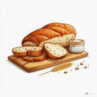 pane 2d vettore illustrazione cartone animato nel bianca sfondo h foto