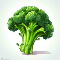 broccoli 2d vettore illustrazione cartone animato nel bianca backgroun foto