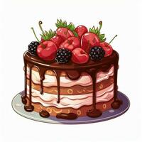 torta 2d cartone animato vettore illustrazione su bianca sfondo Ciao foto