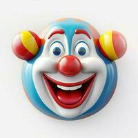 clown viso emoji su bianca sfondo alto qualità 4k hdr foto