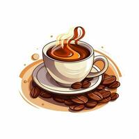 caffè 2d vettore illustrazione cartone animato nel bianca sfondo foto