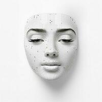 tratteggiata linea viso emoji su bianca sfondo alto qualità 4k foto