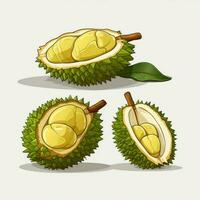 durian 2d vettore illustrazione cartone animato nel bianca sfondo foto