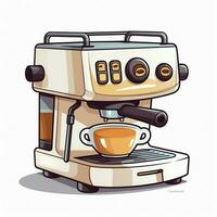 caffè espresso 2d vettore illustrazione cartone animato nel bianca backgroun foto