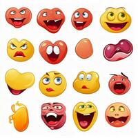 facce con lingua emoji 2d cartone animato vettore illustrazione su foto