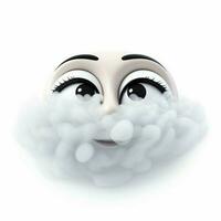 viso con vapore a partire dal naso emoji su bianca sfondo alto foto