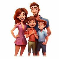 famiglia uomo donna ragazzo ragazzo 2d cartone animato illustraton su bianca B foto