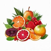 frutta 2d vettore illustrazione cartone animato nel bianca sfondo h foto