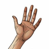 mano con dita strombato 2d cartone animato illustraton su bianca foto