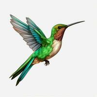 colibrì 2d cartone animato illustraton su bianca sfondo Ciao G foto