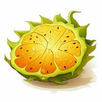 kiwano 2d cartone animato illustraton su bianca sfondo alto qua foto