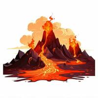 lava 2d cartone animato vettore illustrazione su bianca sfondo Ciao foto