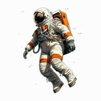 uomo astronauta 2d cartone animato illustraton su bianca sfondo h foto