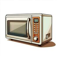 microonde forno 2d cartone animato illustraton su bianca sfondo foto