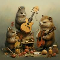 musicale animali la creazione di armonioso melodie foto