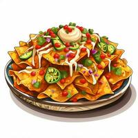 nachos 2d vettore illustrazione cartone animato nel bianca sfondo foto