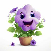 petunia 2d cartone animato illustraton su bianca sfondo alto qui foto