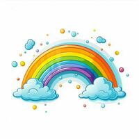 arcobaleno 2d cartone animato vettore illustrazione su bianca sfondo foto