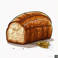 segale pane 2d vettore illustrazione cartone animato nel bianca backgrou foto