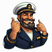marinaio 2d cartone animato vettore illustrazione su bianca sfondo foto