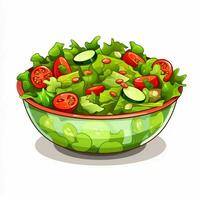 insalata 2d cartone animato vettore illustrazione su bianca sfondo h foto
