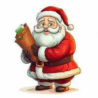 Santa Claus 2d cartone animato vettore illustrazione su bianca backgr foto