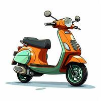 scooter 2d cartone animato illustraton su bianca sfondo alto qui foto
