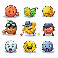 sport emoji 2d cartone animato vettore illustrazione su bianca indietro foto