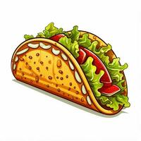 taco 2d cartone animato vettore illustrazione su bianca sfondo Ciao foto