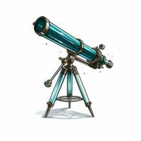 telescopio 2d cartone animato vettore illustrazione su bianca backgrou foto