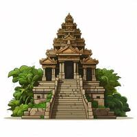 tempio 2d cartone animato vettore illustrazione su bianca sfondo foto